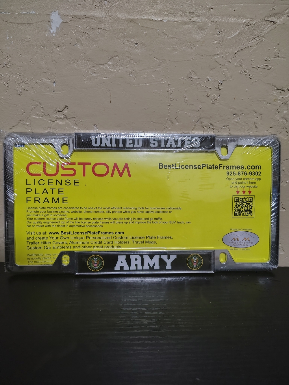 ARMY Black Custom License Plate Frame by
